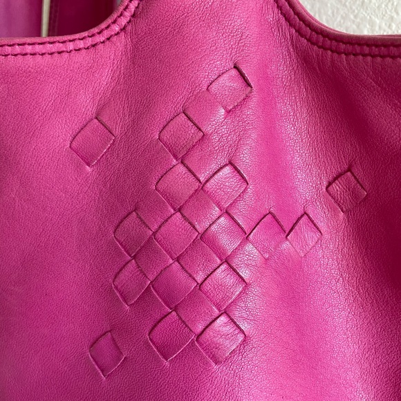 Bottega Veneta Intrecciato Hot Pink Buttery Soft Leather Tote Bag - Picture 10 of 15